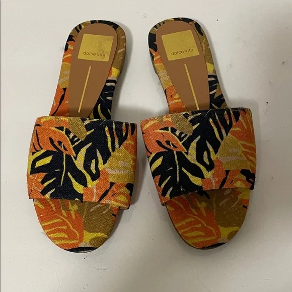 Dolce Vita Orange and Black Leaf Sandals - Picture 2 of 3